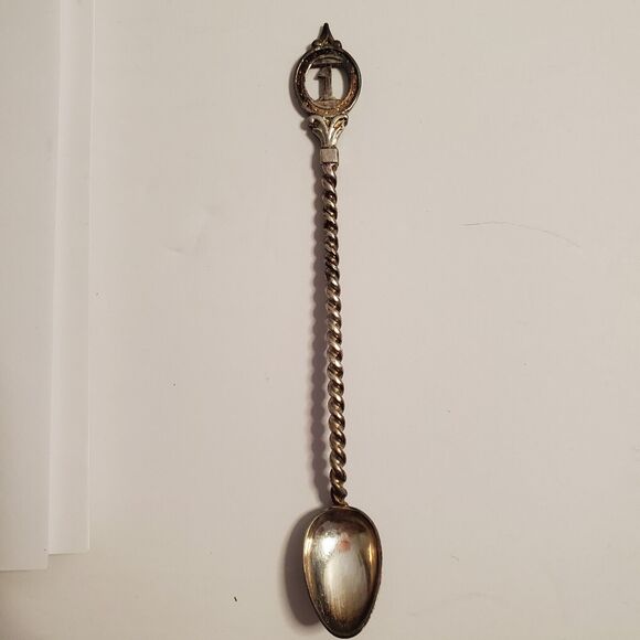 Antique 4 Pc Nickel Silver Coffee Spoon Twist Handle Numbered C.R. Carlstrom - Picture 2 of 14